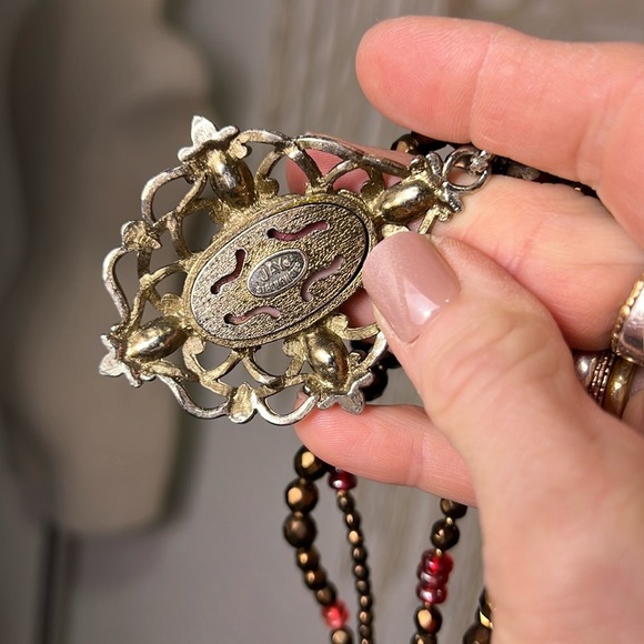 80's Vintage Jay Strongwater Multi Strand Crystal Necklace with Pendant - Picture 11 of 16